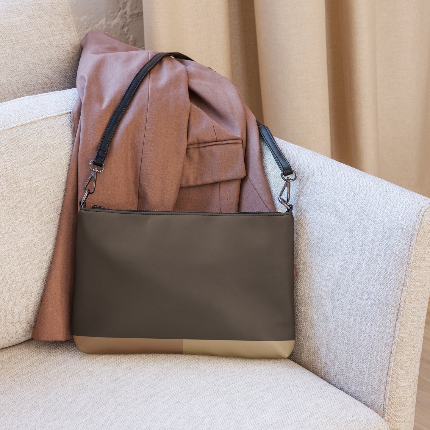 Crossbody bag Color Block 12Telve Logo Brown