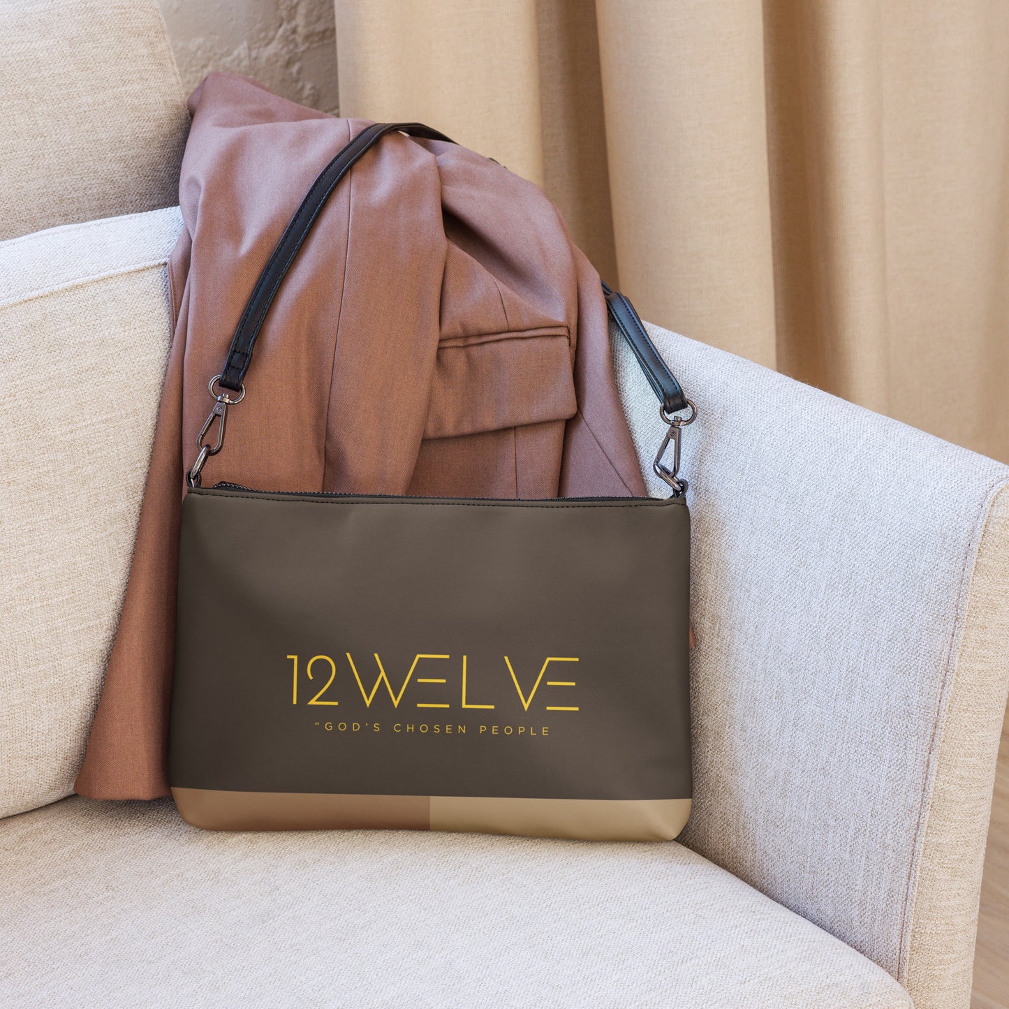 Crossbody bag Color Block 12Telve Logo Brown
