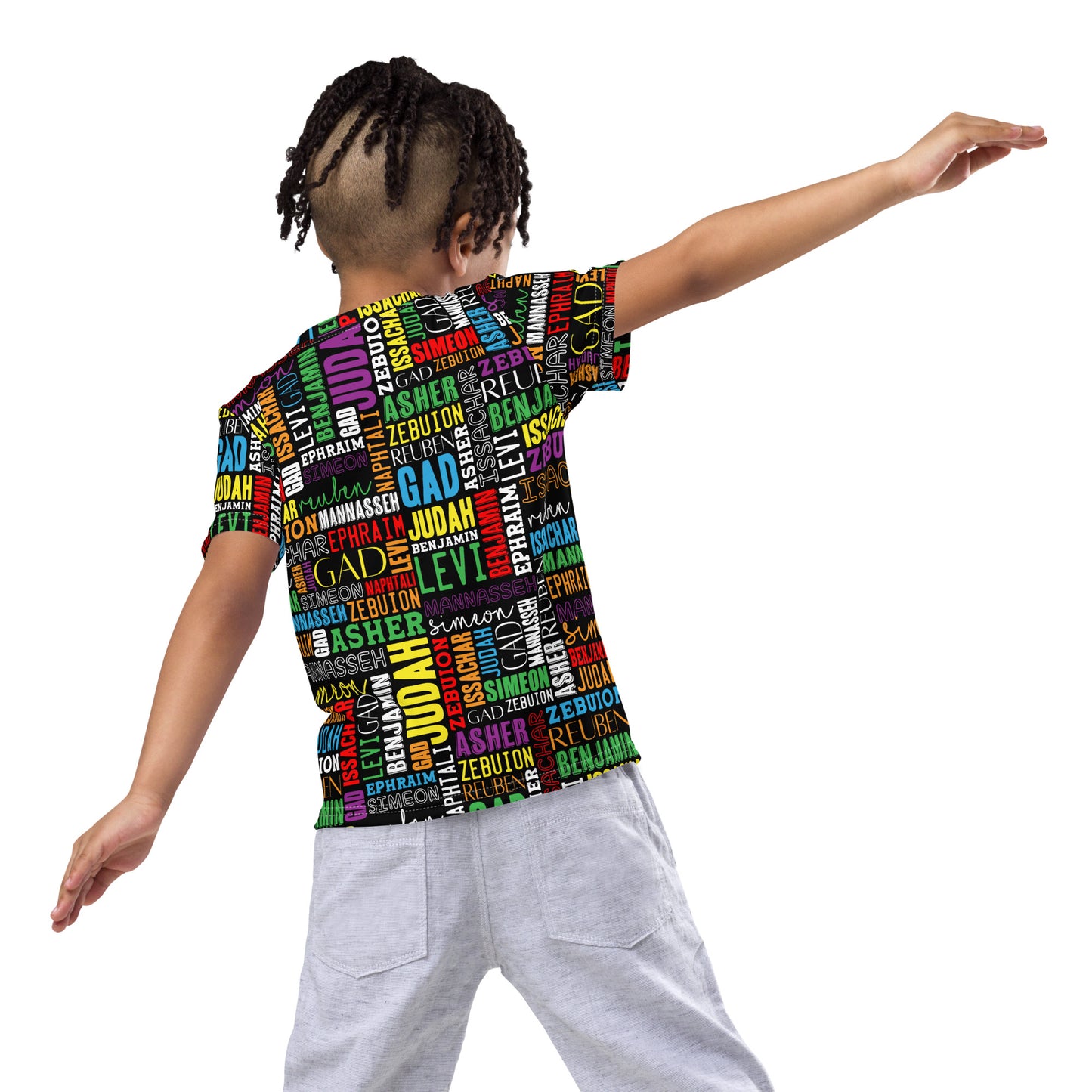 Kids Crew Neck AOP Twelve Tribes T-Shirt Multi-Color