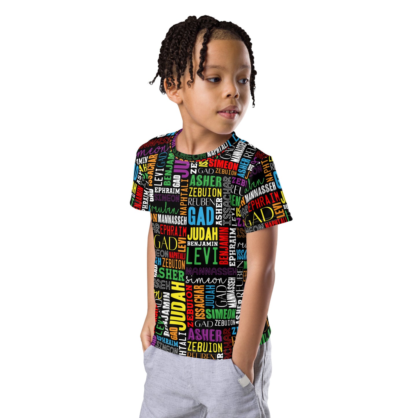 Kids Crew Neck AOP Twelve Tribes T-Shirt Multi-Color