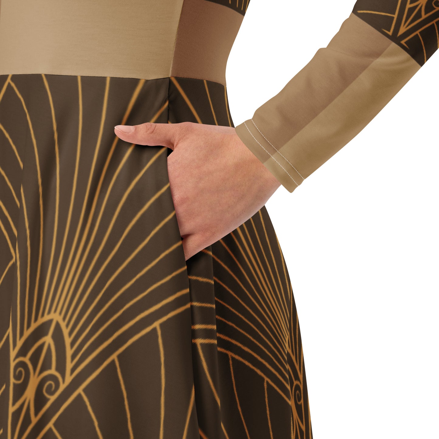 Women's Printed Midi Dress | Long Sleeve Midi Dress | 12Telve