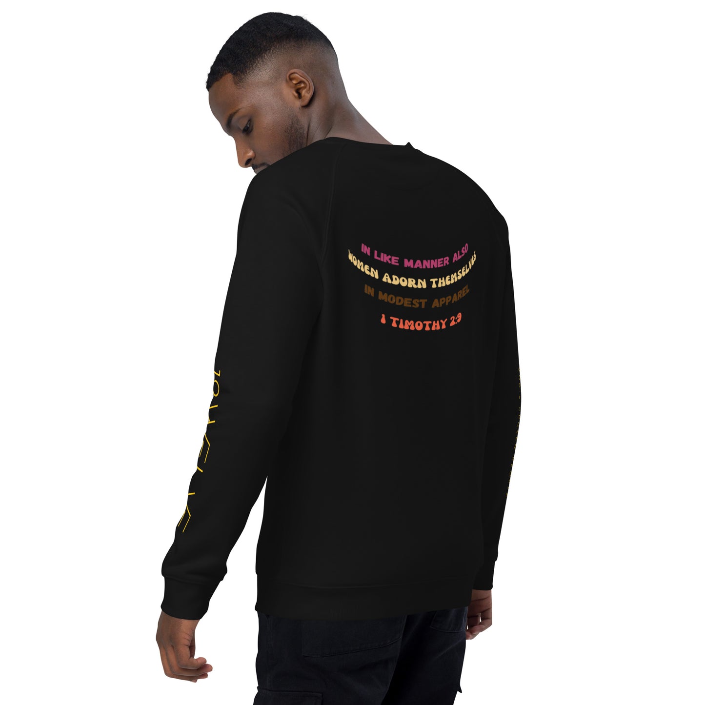 Unisex organic raglan sweatshirt