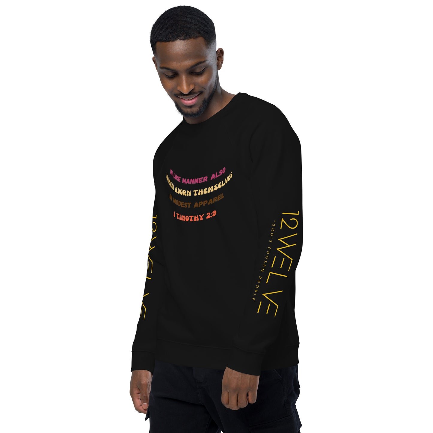Unisex organic raglan sweatshirt