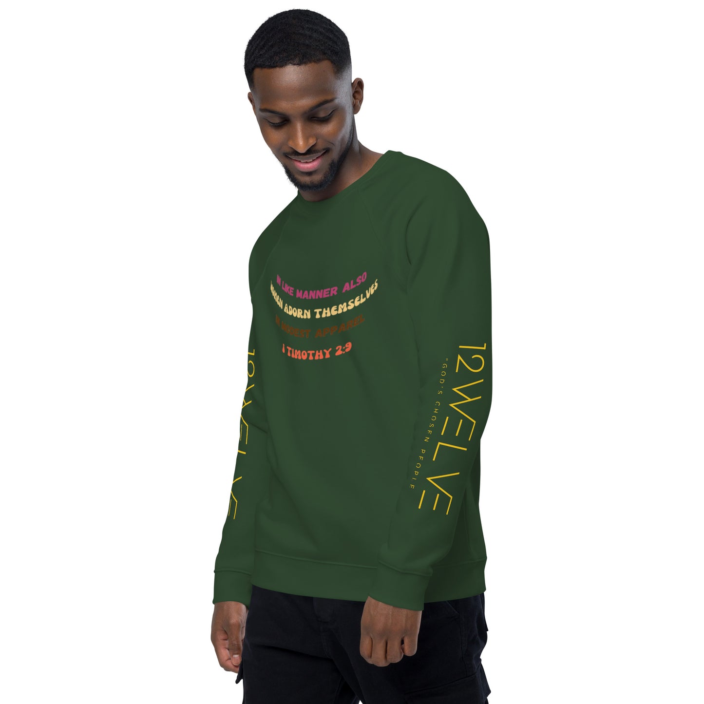 Unisex organic raglan sweatshirt