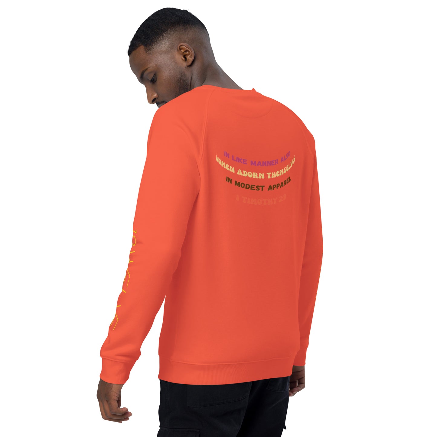 Unisex organic raglan sweatshirt