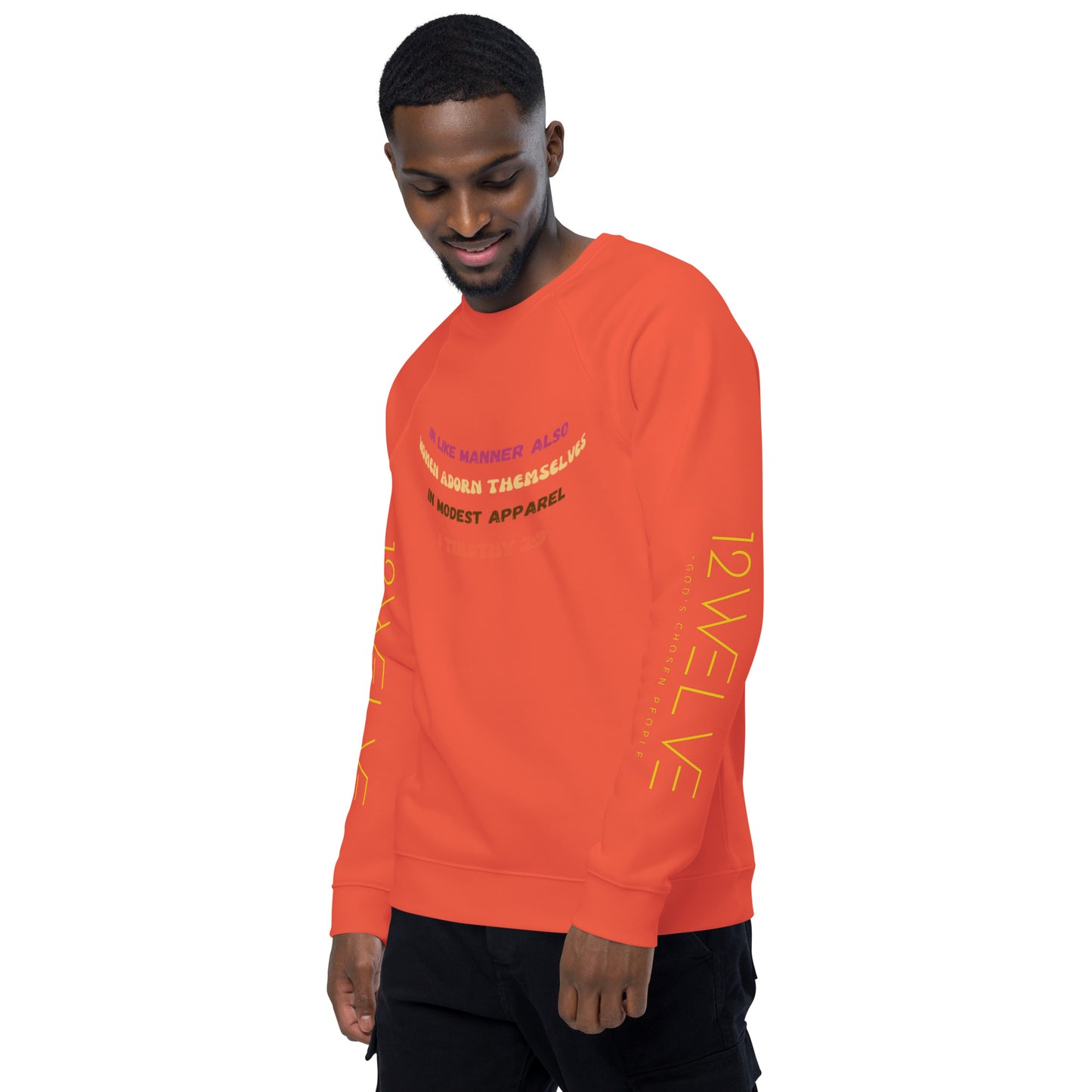Unisex organic raglan sweatshirt