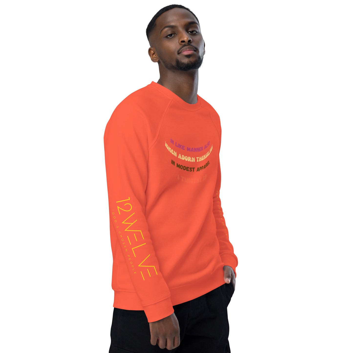 Unisex organic raglan sweatshirt
