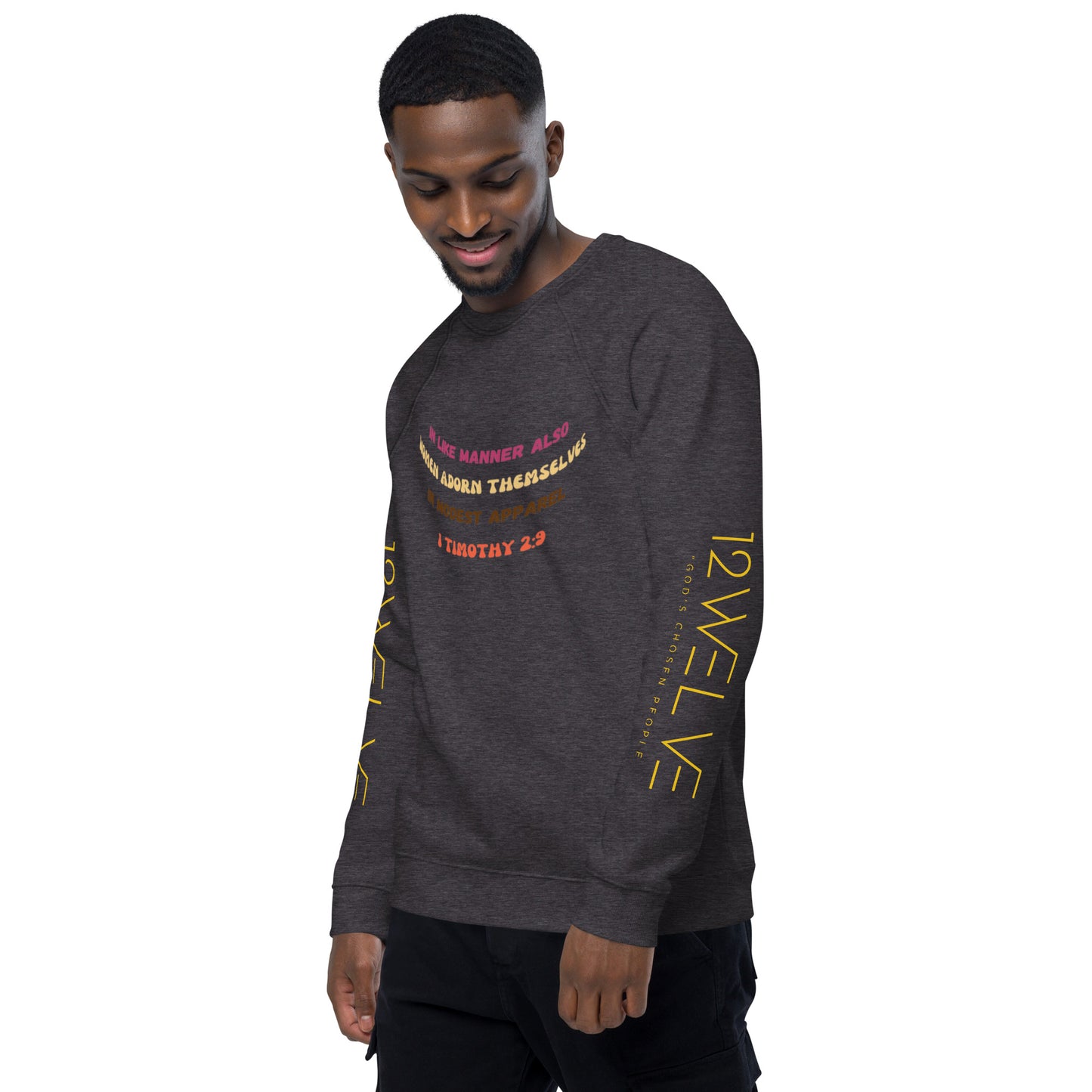 Unisex organic raglan sweatshirt