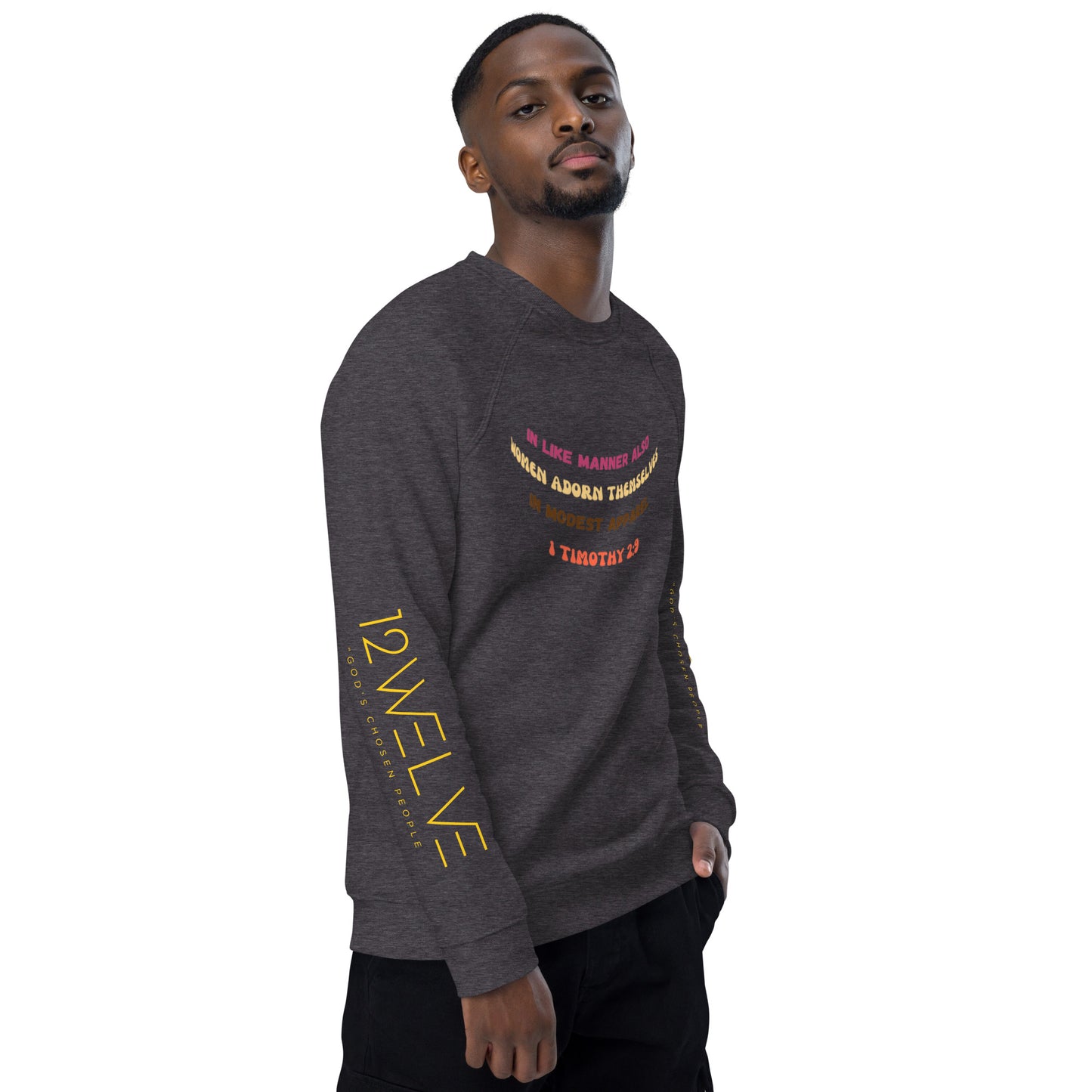 Unisex organic raglan sweatshirt