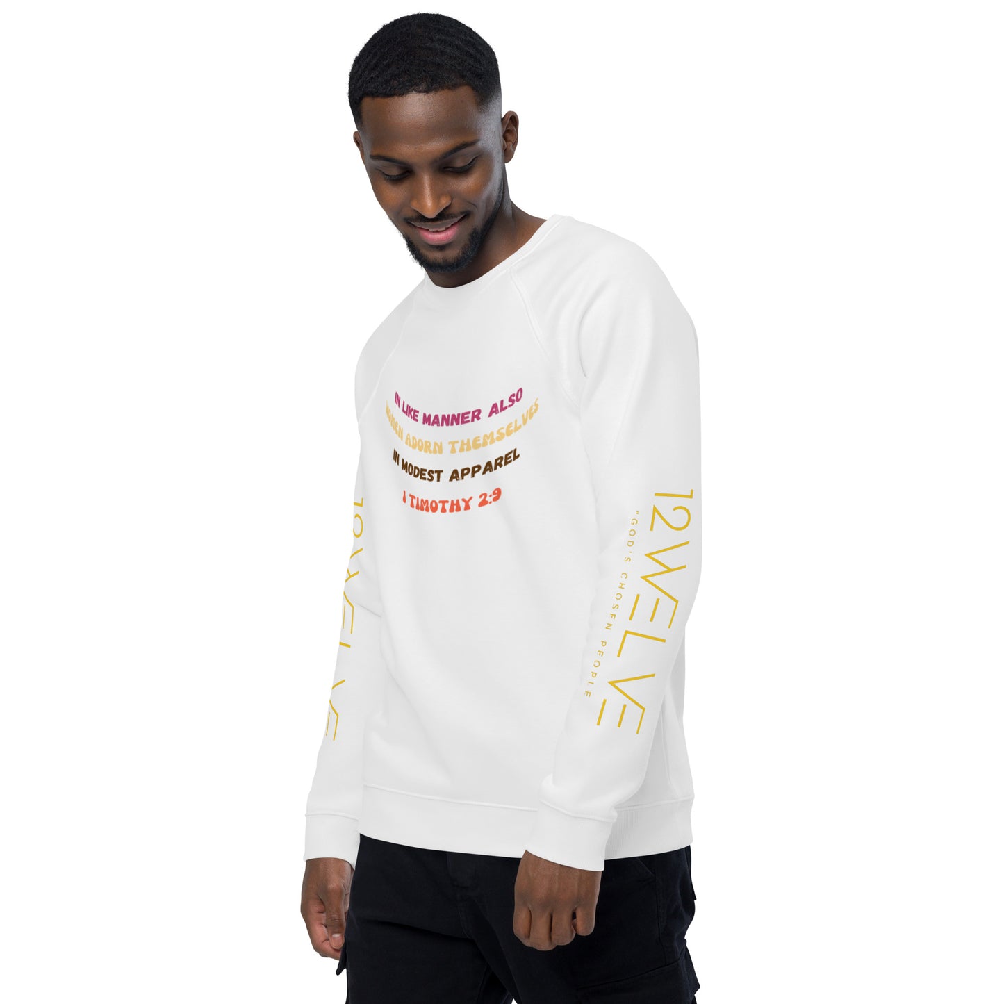 Unisex organic raglan sweatshirt