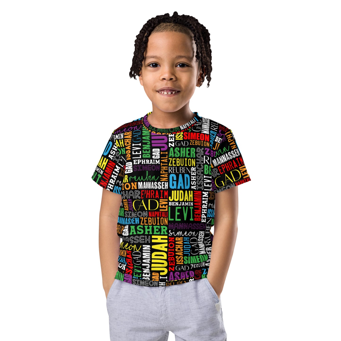 Kids Crew Neck AOP Twelve Tribes T-Shirt Multi-Color