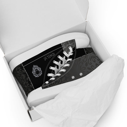 Women’s Stylized Floral Pattern High Top Shoes
